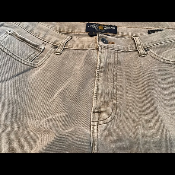 Lucky Brand Beige Brown Grey Jeans Men’s 36 X 32 - Picture 7 of 7
